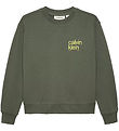 Calvin Klein Sweatshirt - Relaxed Back Print - Thyme Green m. Gu
