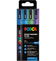 Posca Tuscher - PC-3M - 4 stk. - Blå/Grøn/Lilla m. Glimmer