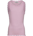 Rosemunde Top - RkBalta - Rib - Dawn pink m. Blonder