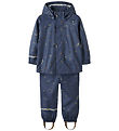 Name It Regntøj m. Seler - NmmDry10 - Vintage Indigo m. Print