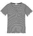 Mads Nørgaard T-shirt - Rib -  Stripe Tiki - Black/Vanilla Ice