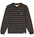 Mads Nørgaard Bluse - Stripe Carlito - Black/Demitasse