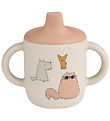 Liewood Kop m. Tud - Neil Sippy Cup - Silikone - Cats and Dogs/S