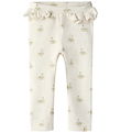 Lil' Atelier leggins - Rib - NbfGavo - Pastel Parchment/Swan