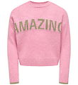 Kids Only Bluse - Strik - KogAmour - Sea Pink/Amazing/Mermaid
