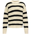 Kids Only Bluse - Strik - Noos - KogJusty - Eggnog/Black