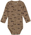 CeLaVi Body l/æ - Uld - Cacoa Creme m. Traktorer