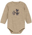 CeLaVi Body l/æ - Uld - Savannah Tan m. Print