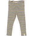 Petit Piao Leggings - Rib - Modal - Coffee Bean/Off White