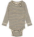 Petit Piao Body l/æ - Rib - Modal - Coffee Bean/Off White