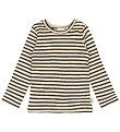 Petit Piao Bluse - Rib - Modal - Coffee Bean/Off White