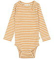 Petit Piao Body l/æ - Rib - Modal - Sunflower/Off White