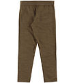 Joha Leggings - Uld/Silke - Brun Meleret
