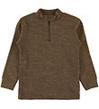 Joha Bluse - Uld/Silke - Brun Meleret