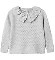 MarMar Bluse - Strik - Toro - Aluminium m. Hulmønster