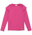 Minymo Bluse - Rib - Fuchsia Fedora