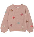 Minymo Bluse - Strik - Misty Rose m. Blomster