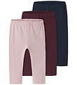 Name It Leggings - NbfVuvivian - 3-pak - Burnished Lilac/Fig/Nav