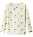 Lil Atelier Bluse - Rib - NmmLavo - AOP - Turtledove