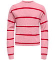 Kids Only Bluse - Strik - Noos - KogFranca - Sea Pink/Small Stri