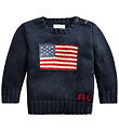 Polo Ralph Lauren Bluse - Strik - Flag - Hunter Navy