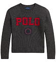 Polo Ralph Lauren Bluse - Strik - Gråmeleret m. Rød