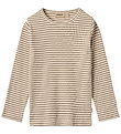 Wheat Bluse - Rib - Stig - Stone Stripe