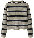 Name It Bluse - Strik - NkfvNilla - Island Fossil/W. NAVY BLAZER