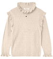 Fliink Bluse - Strik - Fame - Sandshell m. Hulmønster