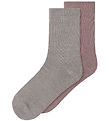 Name It Strømper - 2-pak - Uld/Bomuld - NkfWak - Antler/Sattelit