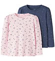 Name It Bluse - 2-pak - Rib - NmfNelia - Cradle Pink/Blue Indigo