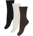 Name It Strømper - 3-pak - NkfOda - Seal Brown/Sort/Cloud Dancer