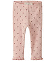 Lil' Atelier Leggings - Slim Rib - NbfGago - Cameo Rose