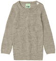 FUB Bluse - Rib - Strik - Uld - Oat Melange