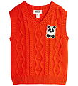 Mini Rodini T-shirt - Strik - Panda Patch - Red