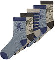 Name it Strømper - NmmNiel - 5-Pak - Delicioso/2x Blue Print + 1