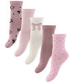 Name It Strømper - 5-pak - NmfVinni - Cloud Dancer/Bow