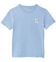 Calvin Klein T-shirt - Chest Monologo - Faded Denim Blue