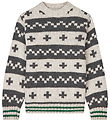 Mads Nørgaard Bluse - Strik - Nature Melange/ Charcoal Melan