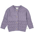 Müsli Cardigan - Strik - Leaf - Lilac Fog m. Hulmønster