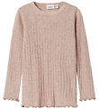 Name It Bluse - Uld/Silke - Rib - NmfWossa - Shadow Gray