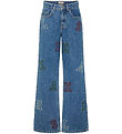 Kids Only Jeans - Wide - KogJuicy - Medium Blue Denim/LETTERS