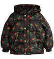 Mini Rodini Vinterjakke - Lingonberries Hooded Puffer - Sort