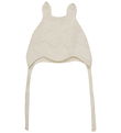 Huttelihut Babyhjelm m. Ører - Alpakauld - Strik - Off-white 