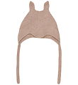 Huttelihut Babyhjelm m. Ører - Alpakauld - Strik - Mahogany Rose