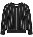 Les Deux Bluse - Strik - Gaston Jacquard Pinstripe - Black