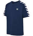 Hummel T-shirt - HmlJR Archive - Dress Blues m. Logo