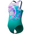 Speedo Badedragt - Printed Pulseback - Blue/Green