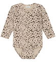 Minymo Body l/æ - Sweat - Smoke Gray m. Blomster