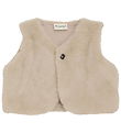 Minymo Vest - Imiteret Pels - Smoke Gray
